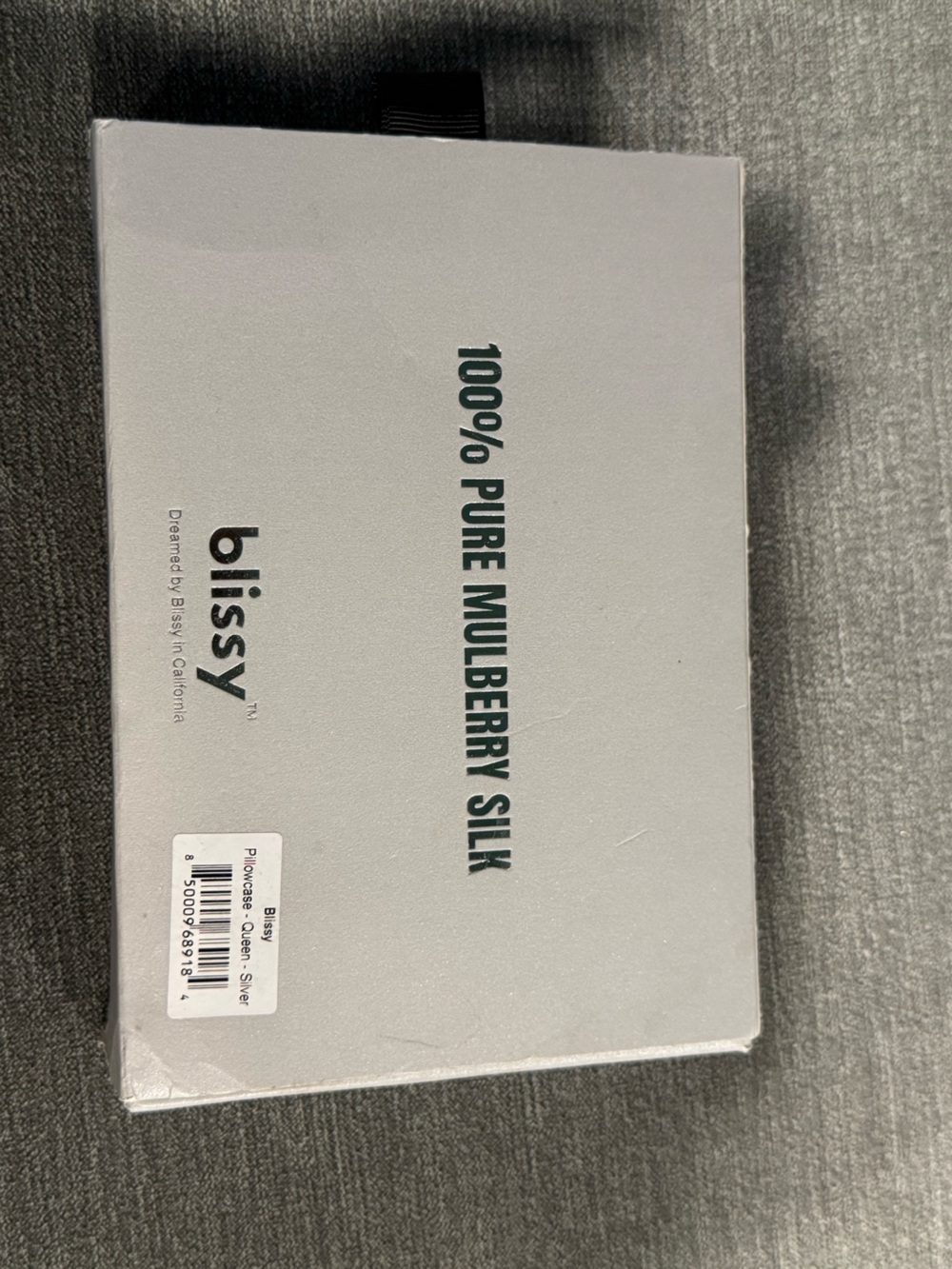 Blissy Silver 100% Pure Mulberry Silk Pillowcase- MSRP $105